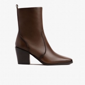 Thursday Boots Soho Zip Laarzen Dames Chocola | PCX7242FQ