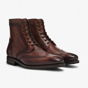 Thursday Boots Wingtip Veterlaarzen Heren Chocola | JFO6357YM