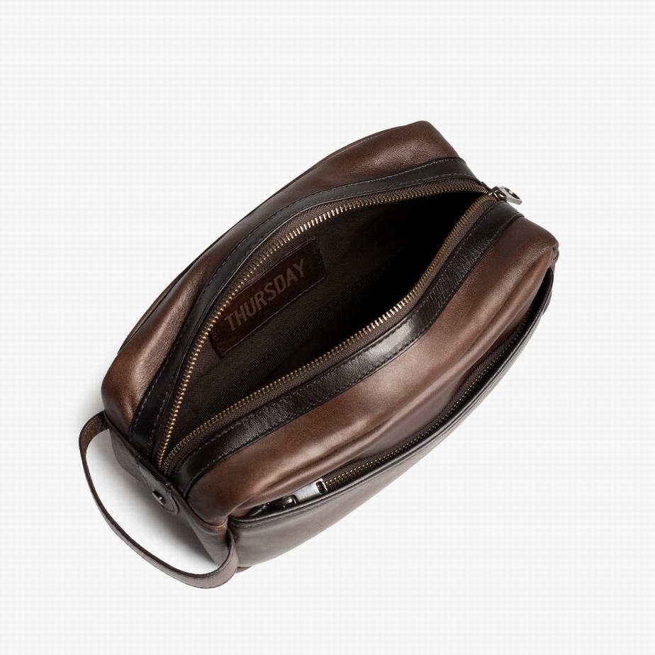 Thursday Boots Dopp Kit Toilettas Heren Chocola | WUA6568LE