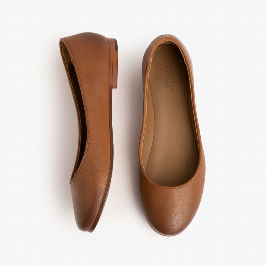 Thursday Boots Feliz Ballerinas Dames Toffee | UQP8981WQ