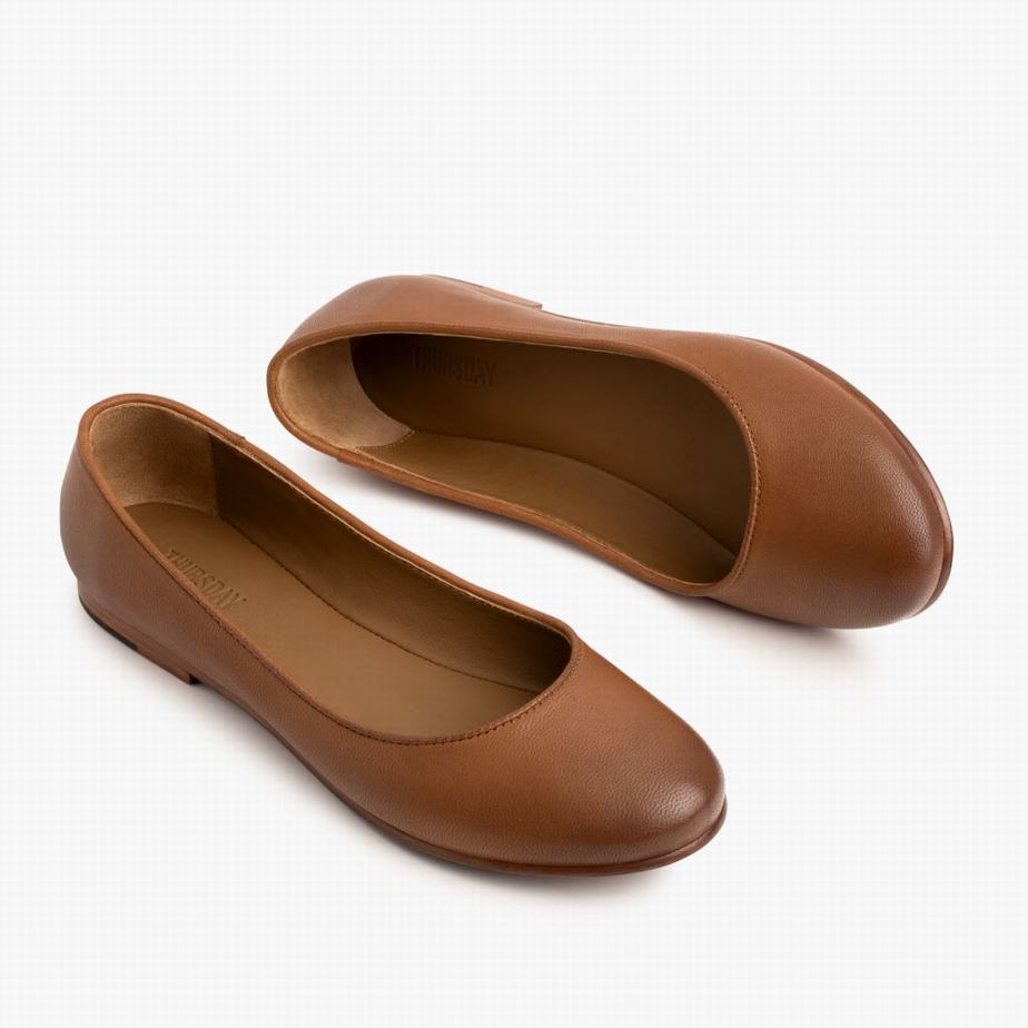 Thursday Boots Feliz Ballerinas Dames Toffee | UQP8981WQ