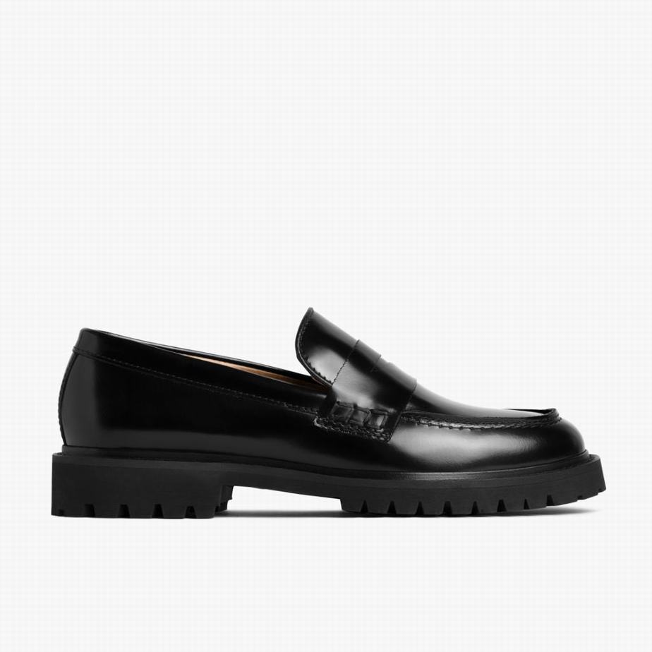 Thursday Boots Penny Loafers Dames Zwart | TRW1069MU