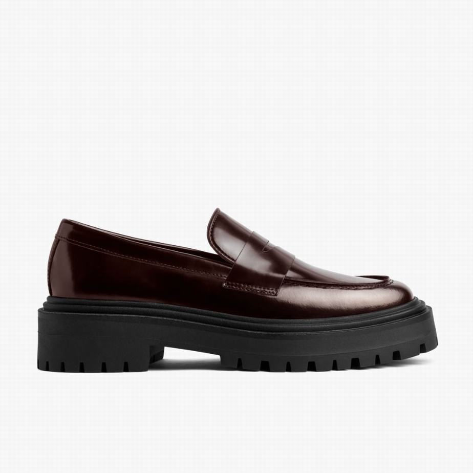 Thursday Boots Penny Platform Loafers Dames Bordeaux | IGG4980II