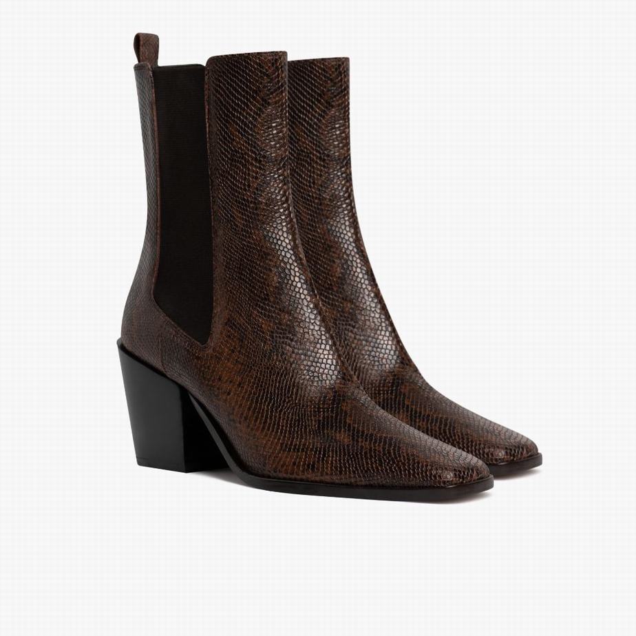 Thursday Boots Soho Chelsea Laarzen Dames Chocola Slangenprint | FSU7080AP