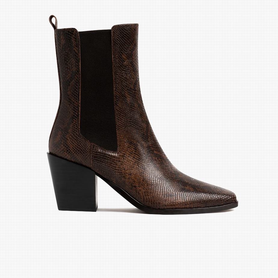 Thursday Boots Soho Chelsea Laarzen Dames Chocola Slangenprint | FSU7080AP