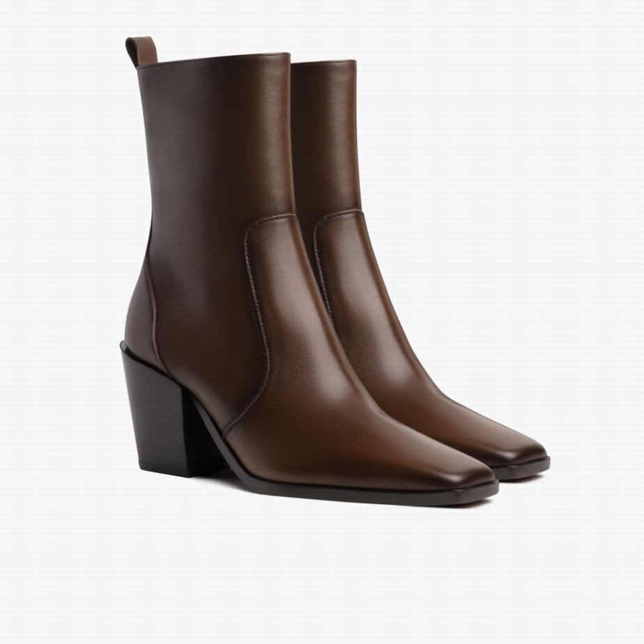 Thursday Boots Soho Zip Laarzen Dames Chocola | PCX7242FQ