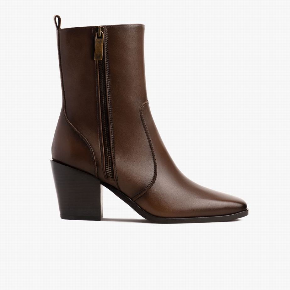 Thursday Boots Soho Zip Laarzen Dames Chocola | PCX7242FQ