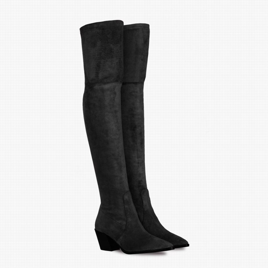 Thursday Boots Tempest Overknee Laarzen Dames Zwart | PQO5574WQ