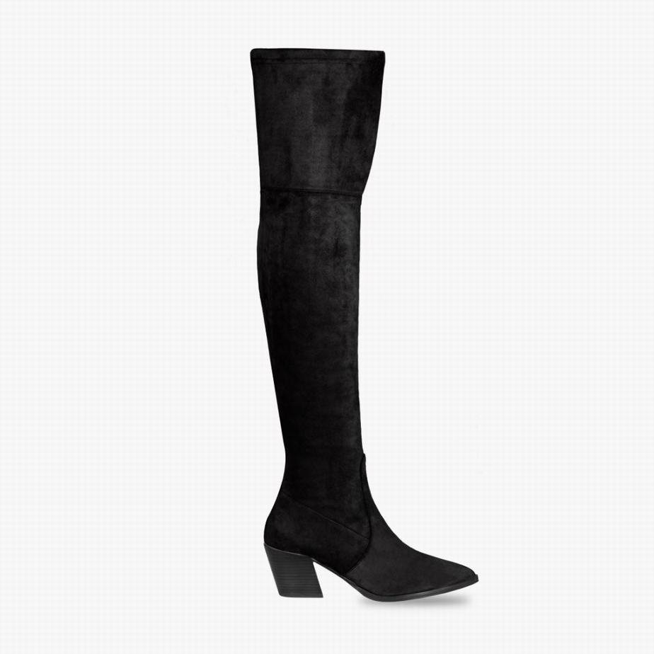 Thursday Boots Tempest Overknee Laarzen Dames Zwart | PQO5574WQ