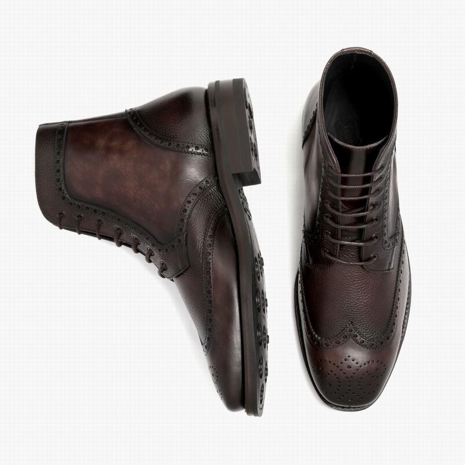 Thursday Boots Wingtip Veterlaarzen Heren Koffie | RRY9643DM