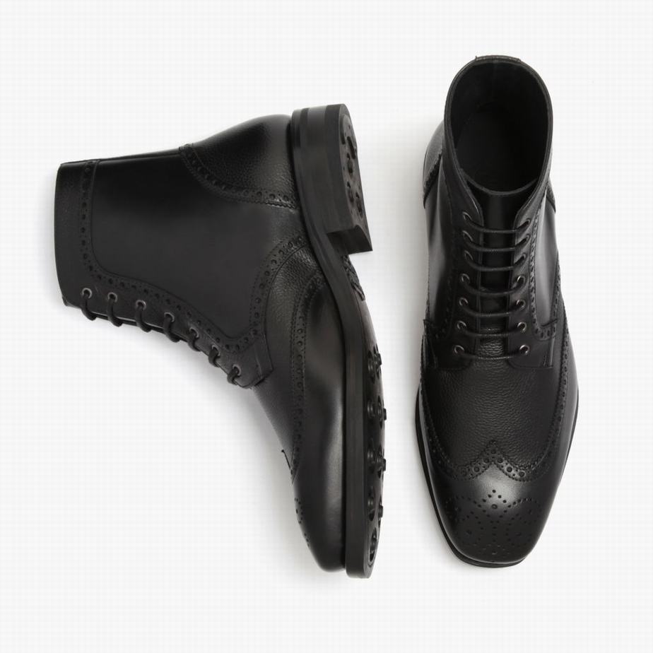 Thursday Boots Wingtip Veterlaarzen Heren Zwart | ZCM3354OH