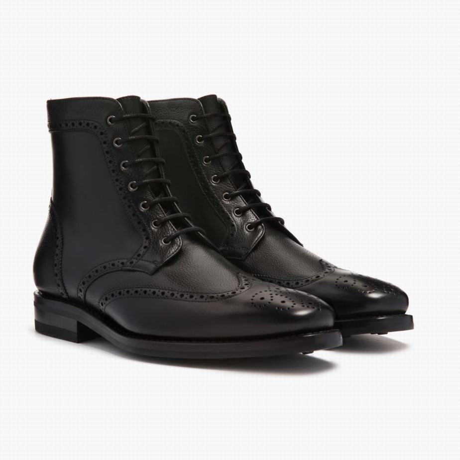 Thursday Boots Wingtip Veterlaarzen Heren Zwart | ZCM3354OH