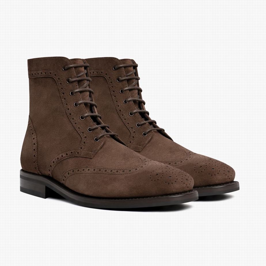 Thursday Boots Wingtip Veterlaarzen Heren Chocola | OAH5340BR